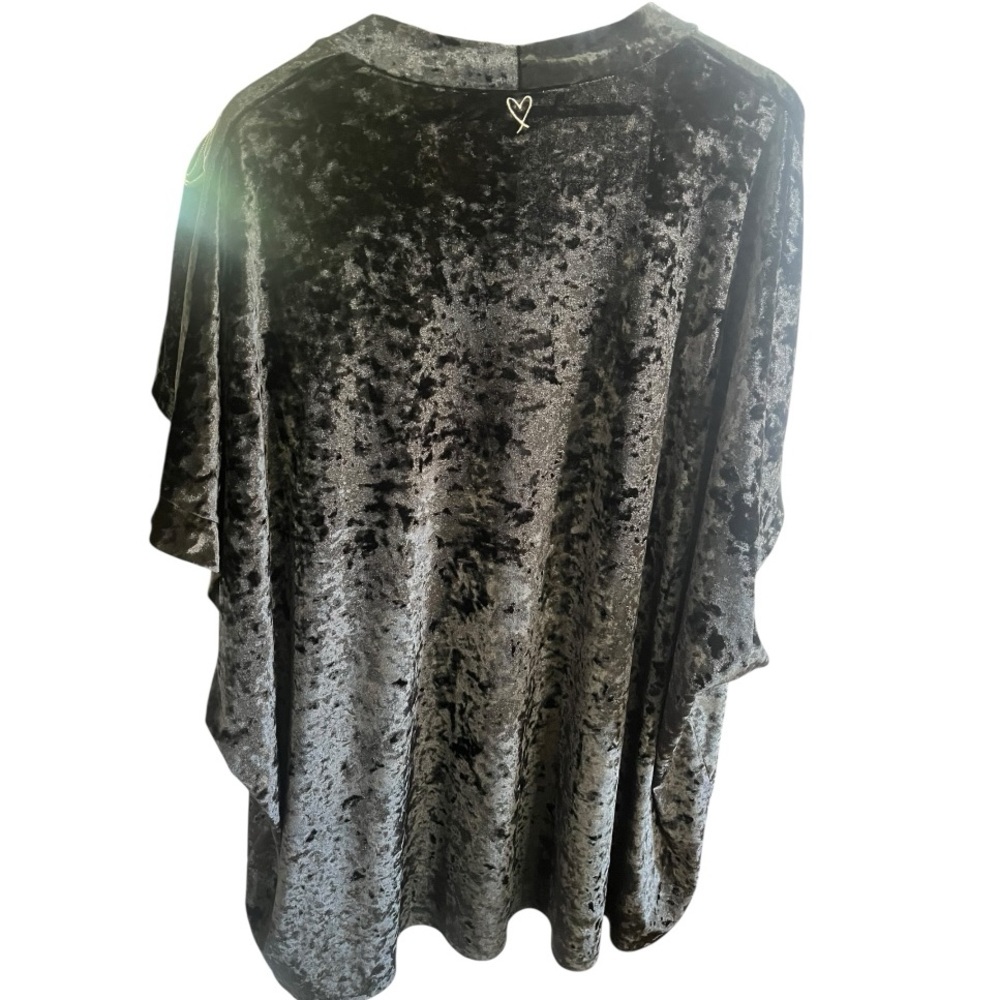 Victoria’s Secret Black Velvet Boxy Open Front Kimono Cardigan Sz Medium/Large - Picture 9 of 15